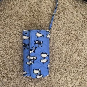 Vera Bradley seasonal blue penguin wallet